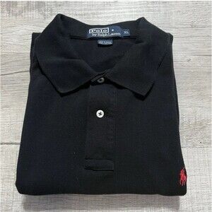 Vintage Polo Ralph Lauren Shirt Men’s XL Polo Black Red Pony 100% Cotton